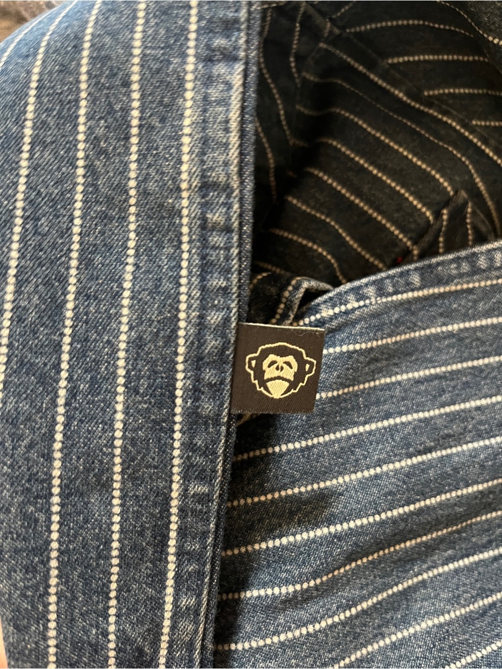 Howler Brothers Blue Pinstripe Dust Up Denim Snapshirt. NEW. Small - Picture 5 of 10